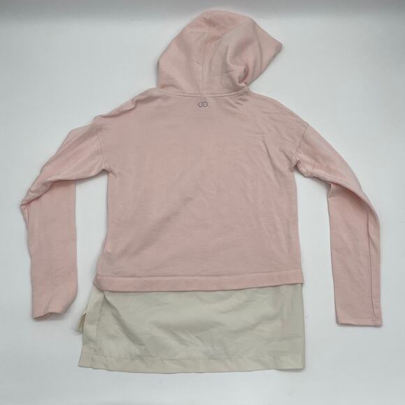 CALIA Pink Effortless Mix Media Funnel Style Lightweight Hoodie Women's Sz XS - Picture 2 of 6